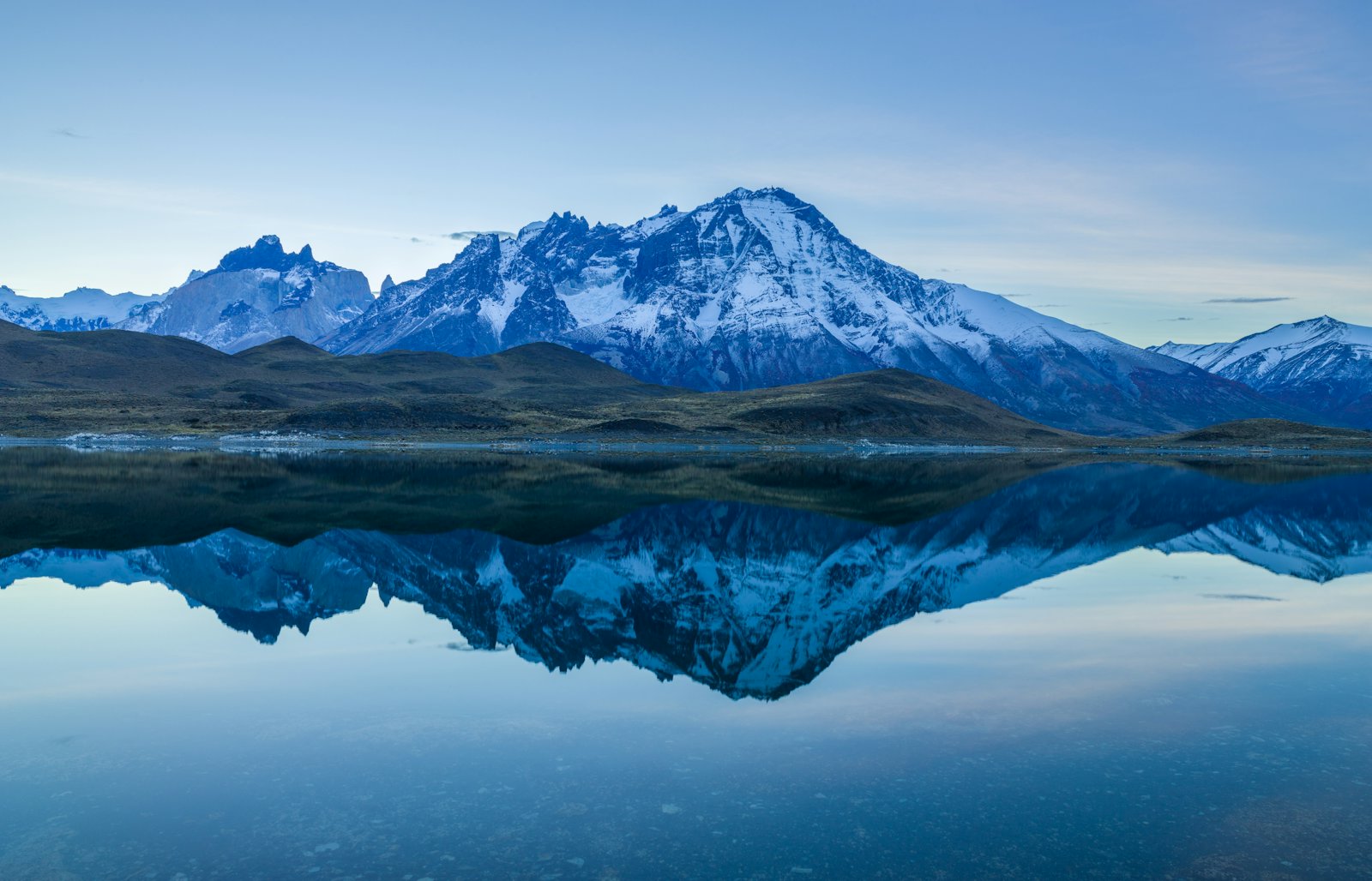 The Andes cordillera rising above the Central Chilean valley at first light