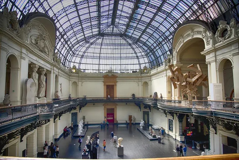 The glass-roofed main hall of the National Museum of Fine Arts
