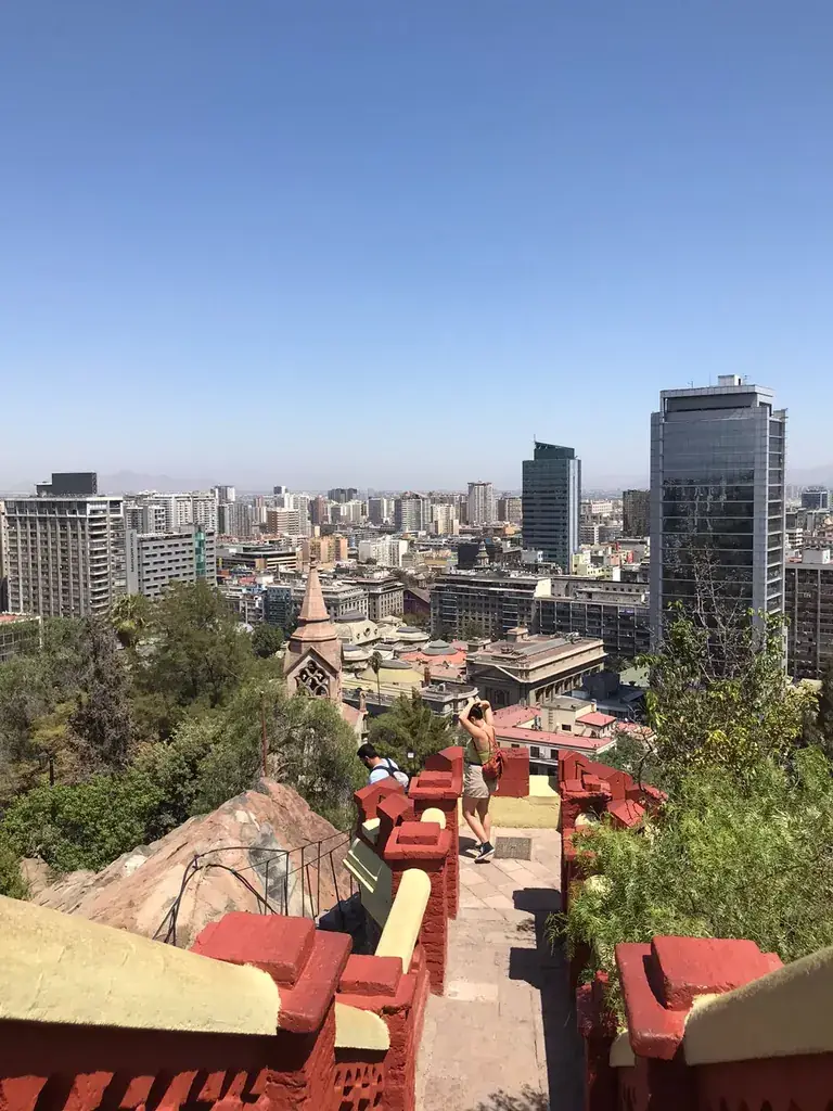 Downtown Santiago seen from the terraces of Cerro Santa Lucía
